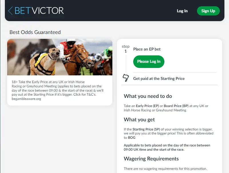 BetVictor Best Odds Guaranteed
